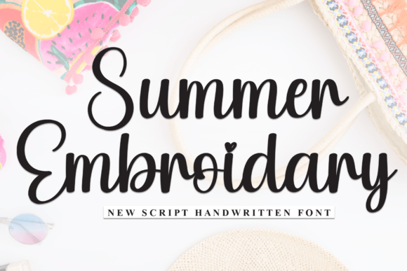 Summer Embroidary: A Whimsical Handwritten Font for Makers